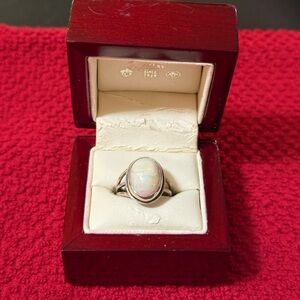 Sterling Silver Opal Ring 10 x 14mm Opal